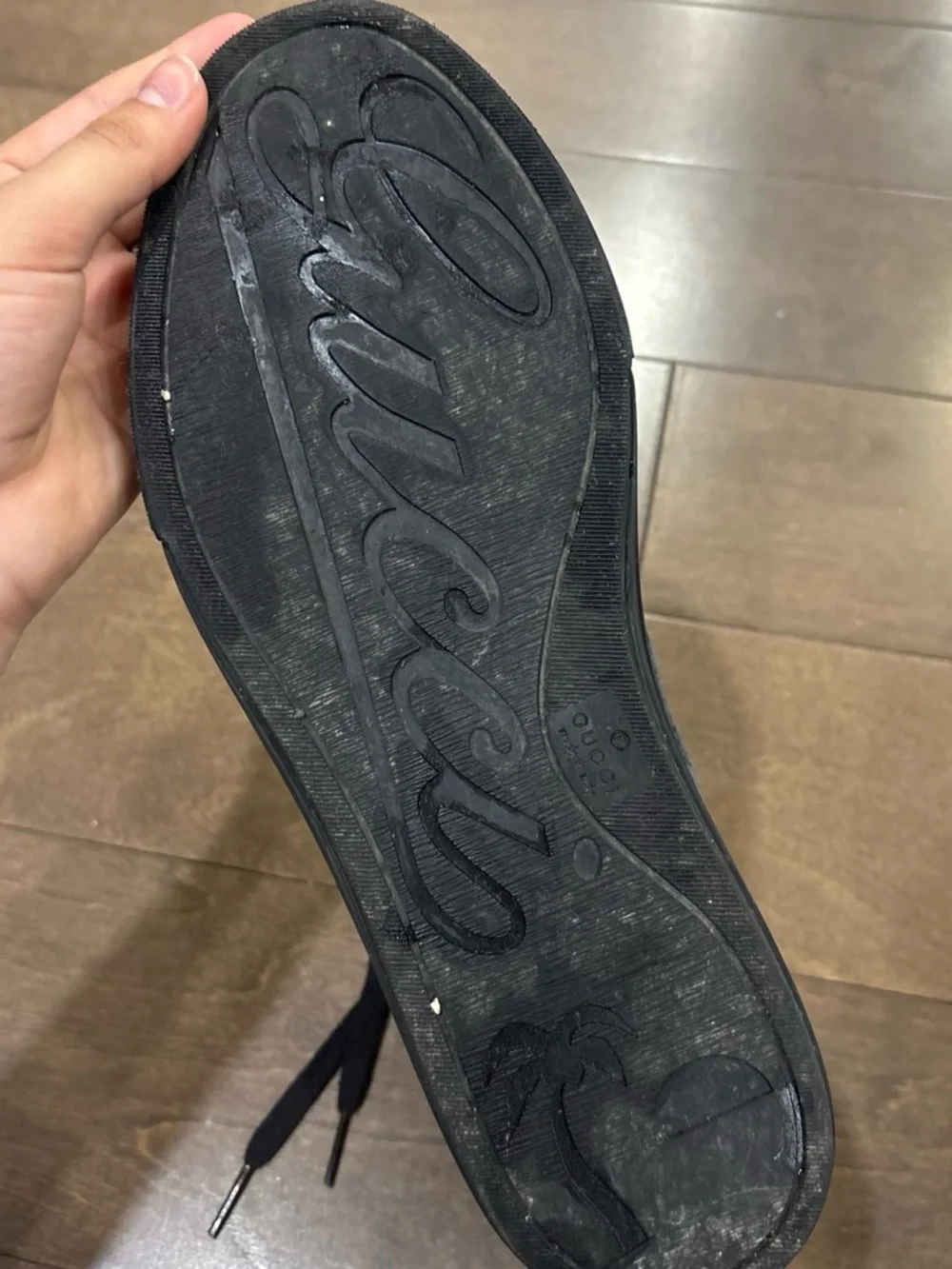 Gucci Black Low-Top GG Canvas & Leather Sneakers